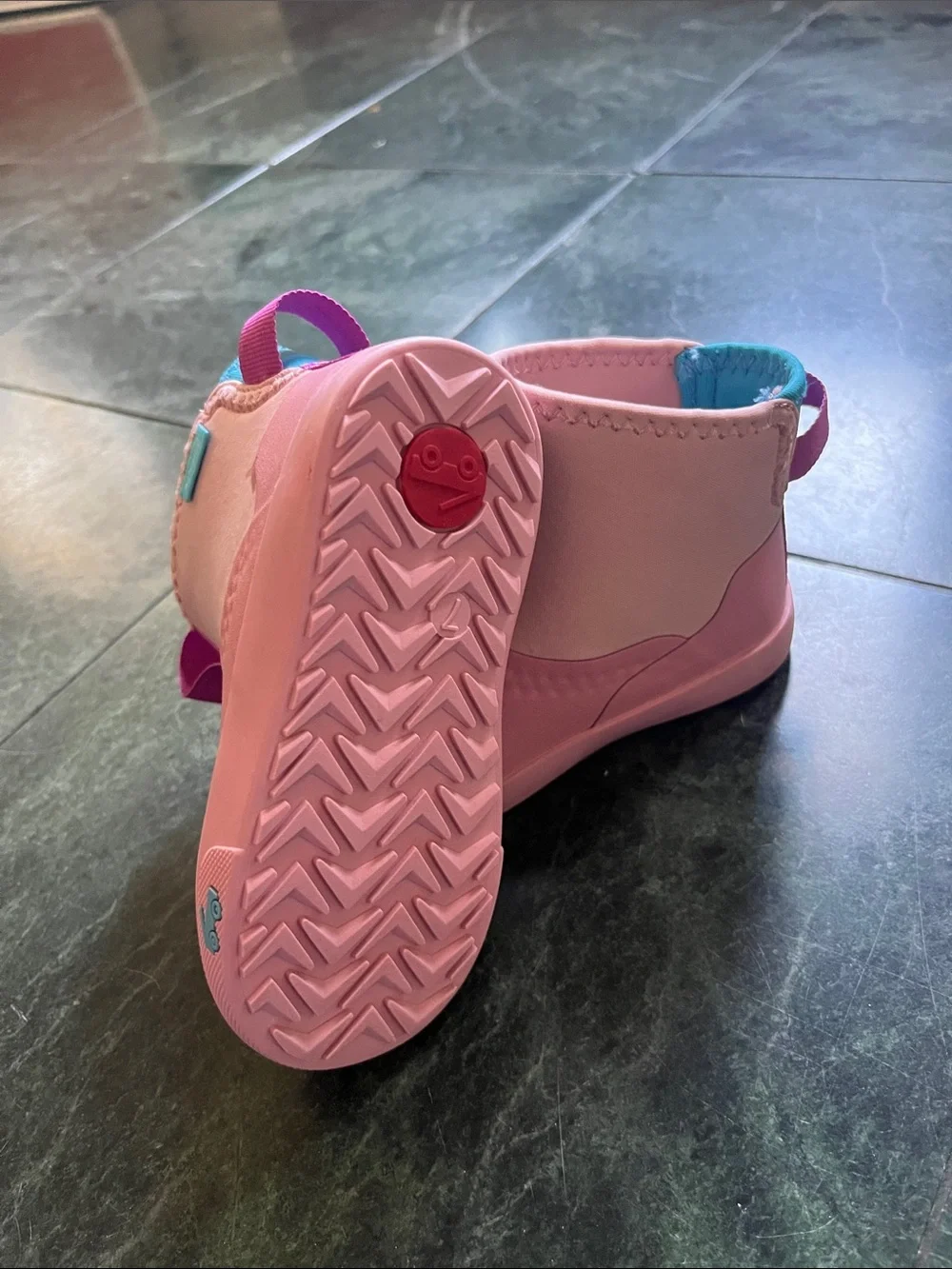 See Kai Run Pink Kids Waterproof Boots with Purple Pull Tabs